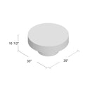 Miller round bone inlay coffee table dimensions diagram showing height and width measurements
