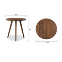 Jaden solid wood round end table blueprint dimensions diagram showing 20 inch height measurements