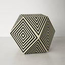Josue black and white bone inlay hexagonal drum end table alternative studio view