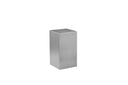 Karson brushed silver metal column pedestal table three-quarter studio view