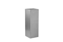 Karson tall brushed silver metal column pedestal table three-quarter studio view