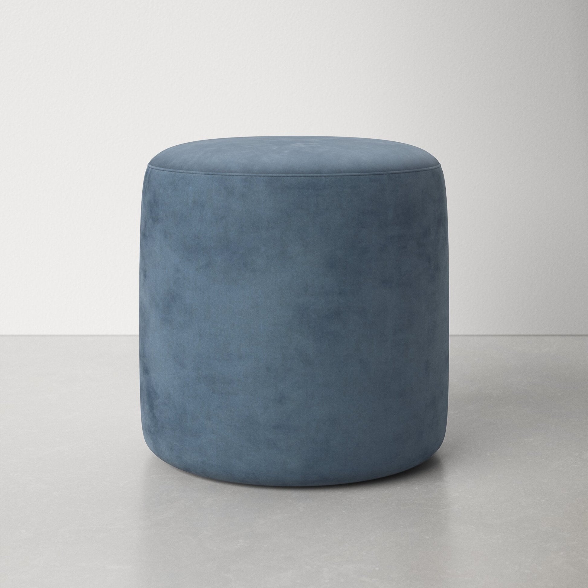 Kason Velvet Round Standard Ottoman Furniture BoutiQ