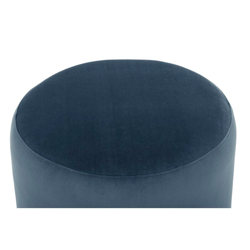 Kason Velvet Round Standard Ottoman Furniture BoutiQ