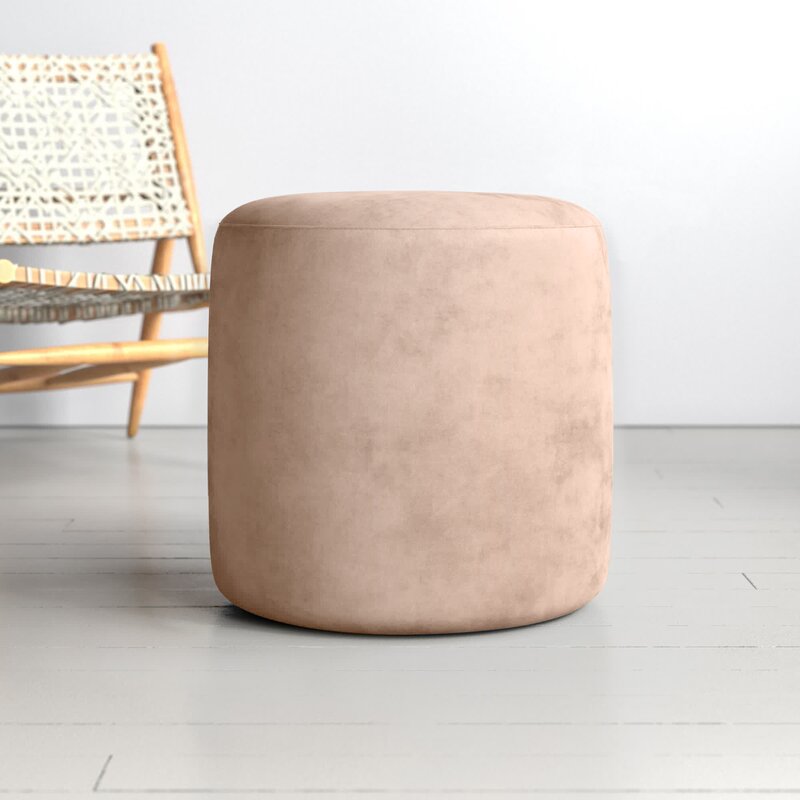 Kason Velvet Round Standard Ottoman Furniture BoutiQ