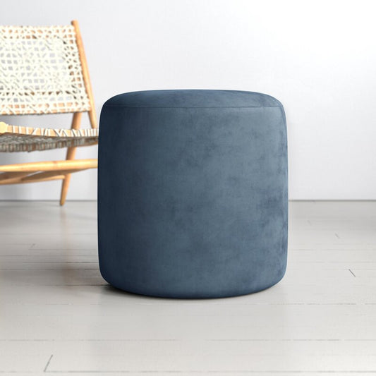 Kason Velvet Round Standard Ottoman Furniture BoutiQ