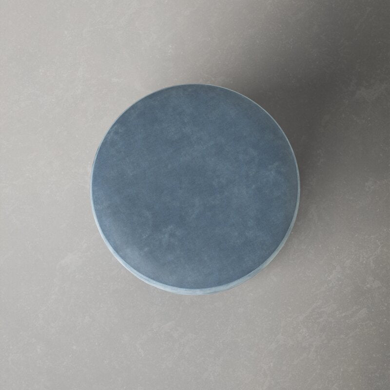 Kason Velvet Round Standard Ottoman Furniture BoutiQ