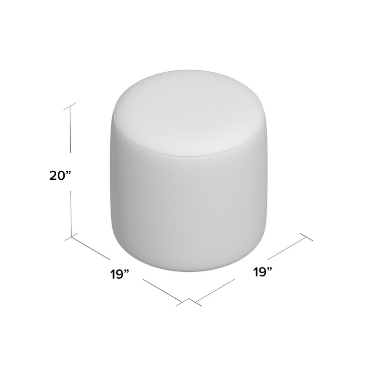 Kason Velvet Round Standard Ottoman Furniture BoutiQ