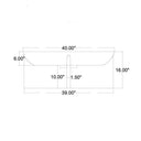 Neil round solid wood coffee table dimensions diagram showing detailed height, width, and base measurements