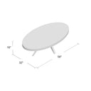 Lane oval coffee table dimensions diagram showing height width and depth