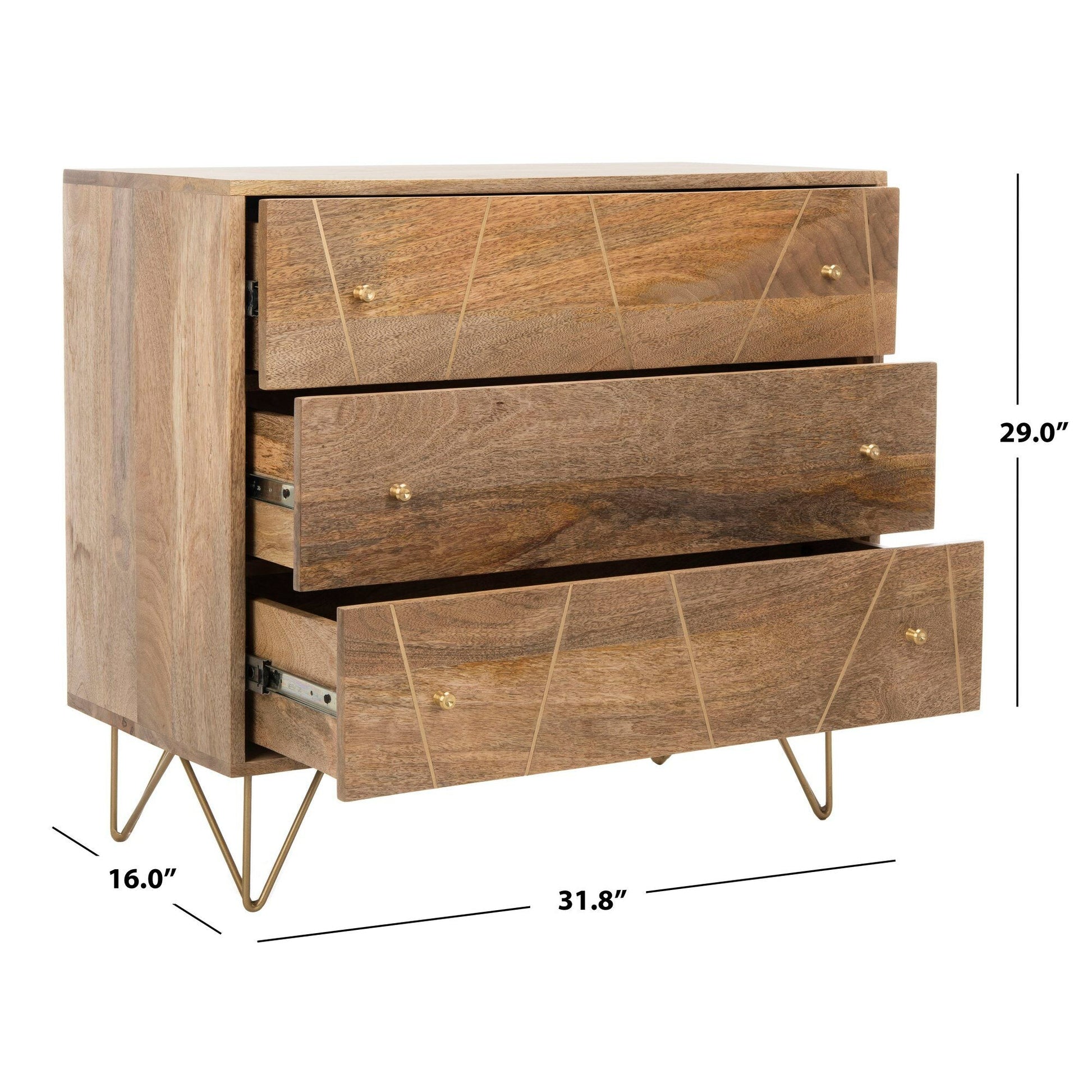 Luka 3 Drawer Standard Dresser Chest Furniture BoutiQ