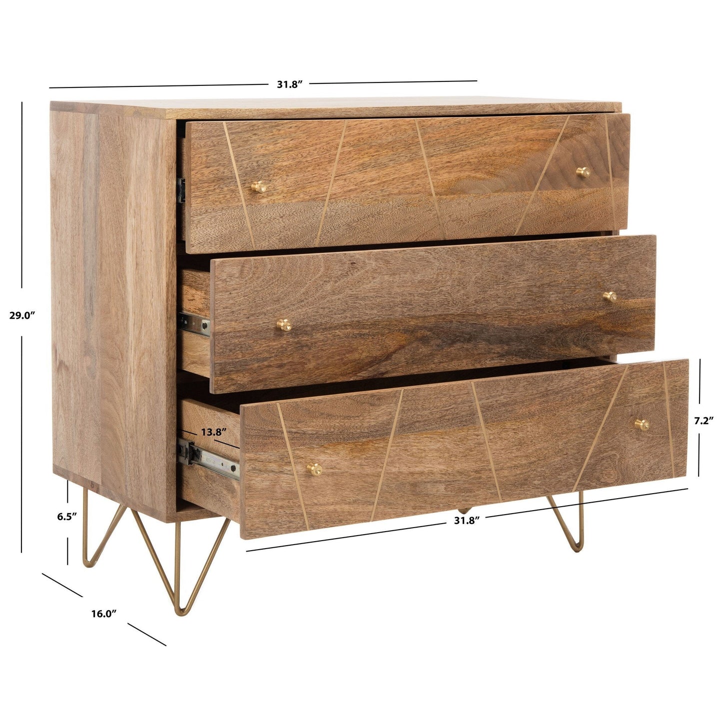 Luka 3 Drawer Standard Dresser Chest Furniture BoutiQ