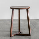Martin solid wood round end table with tripod base three-quarter studio view