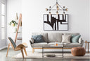 Martin solid wood round end table styled in an industrial living room