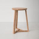 Martin light oak wood round end table secondary three-quarter studio view