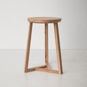 Martin light oak wood round end table alternative three-quarter studio view