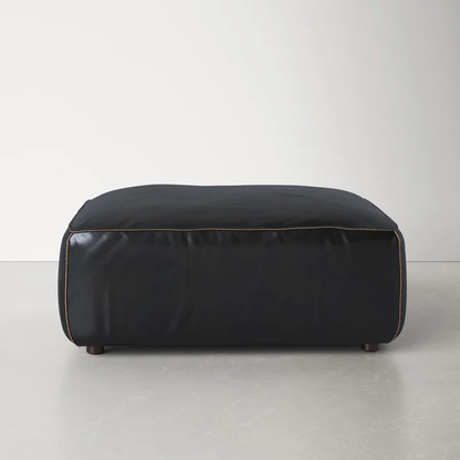 Jamie Leather Ottoman