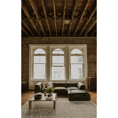 Jamie Leather Ottoman