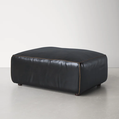 Jamie Leather Ottoman