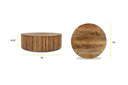 Sincere round wood drum coffee table dimensions diagram showing height and width measurements