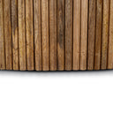 Close up straight view of Sincere coffee table base showcasing vertical wood fluted panels
