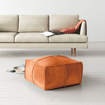 Sage Velvet Square Pouf Ottoman Furniture BoutiQ