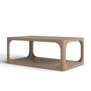 Kingsley rectangular light wood coffee table alternative three-quarter studio view