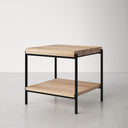 Tate light wood 2 tier square end table alternative three-quarter studio view