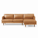 Titus Loft Leather 2-Piece Chaise Sectional Furniture BoutiQ