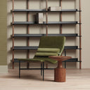 Jaime Tall End Table - close-up of the natural wood tabletop showing its smooth raised edge and visible grain.
