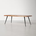 Walden rectangular live edge wood coffee table alternative three-quarter studio view