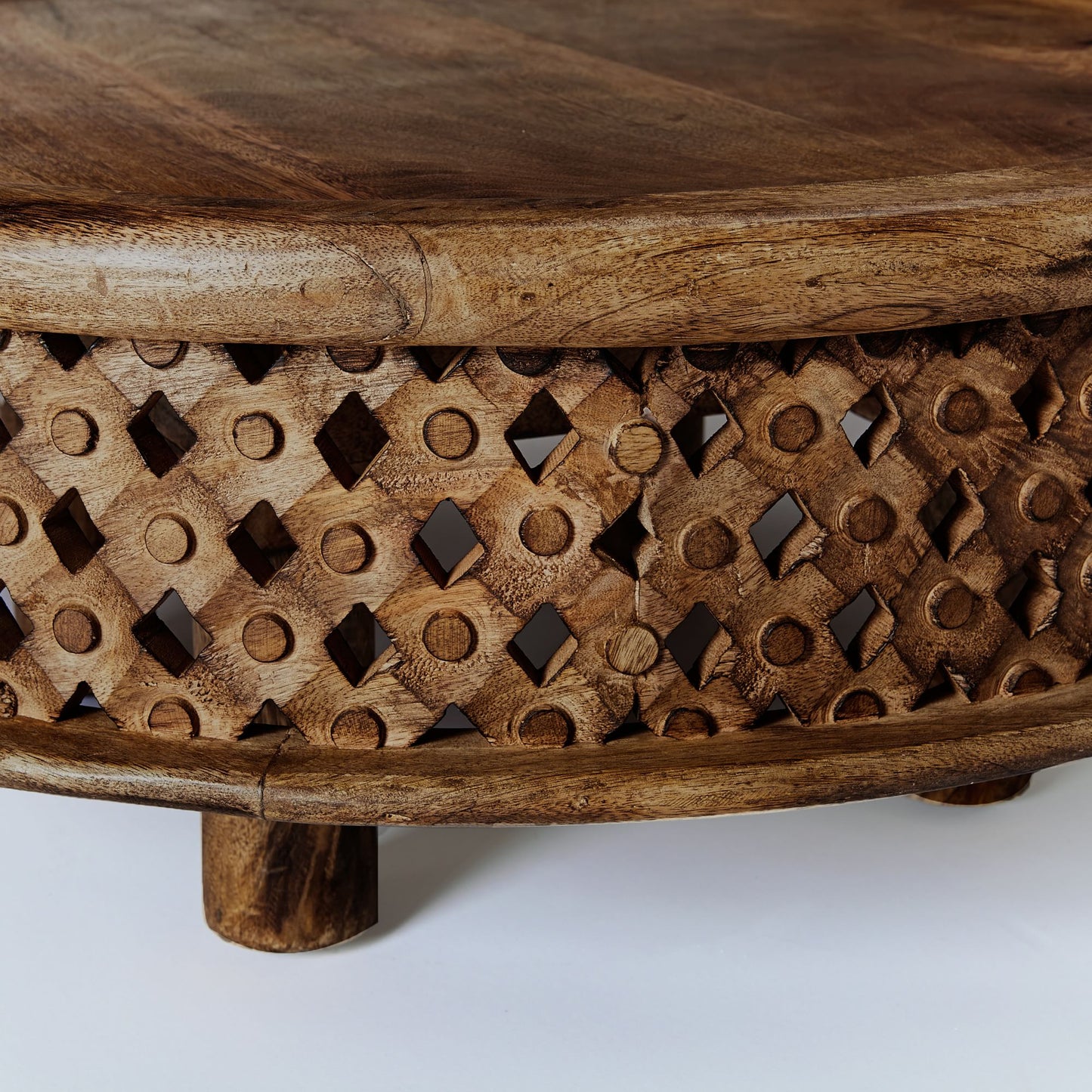 Chandler Carved Wood Coffee Table