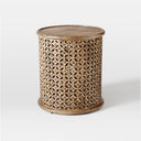 Drake Carved Wood Side Table