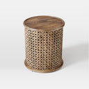 Drake Carved Wood Side Table