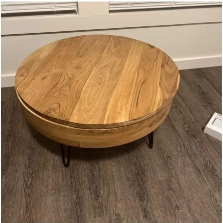 Keith Solid Wood Storage Coffee Table – live photo 2