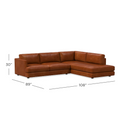 Case Leather 2-Piece Bumper Chaise Sectional