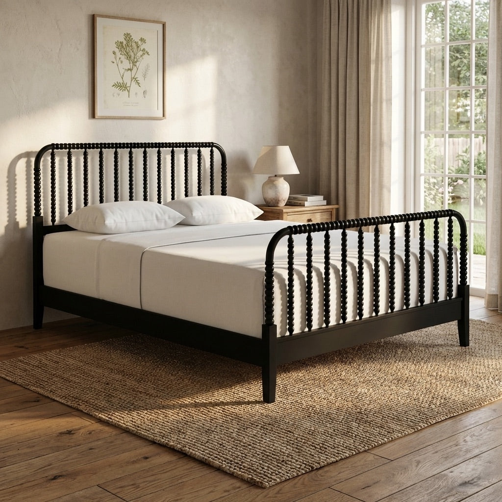 Ignacio Solid Wood Spindle Bed