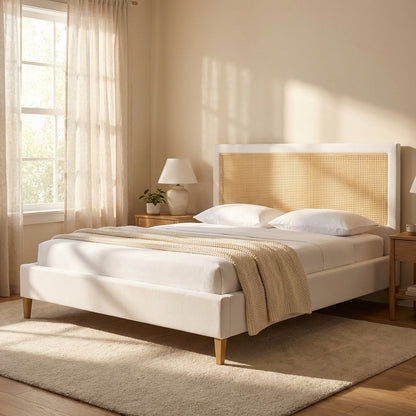 Agustin Upholstered Cane-Back Bed