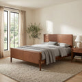 Tomas Brown Leather Bed