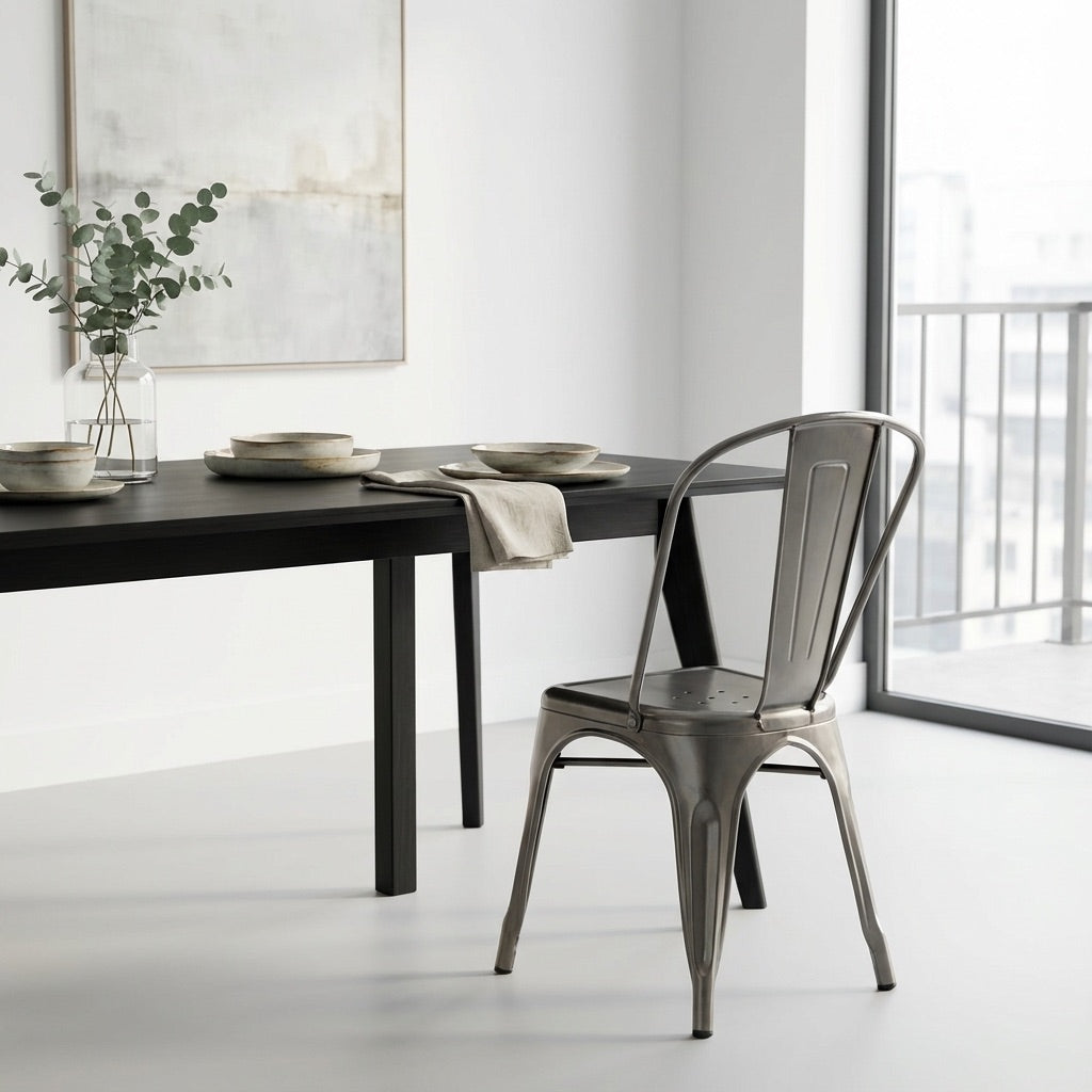 Bishop Brushed Stackable Dining Chair