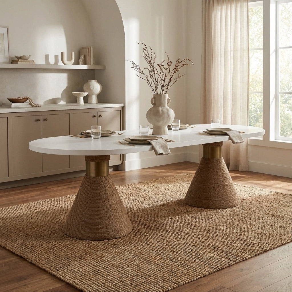 Skyler Solid Wood 8 Seater Dining Table (Oval)