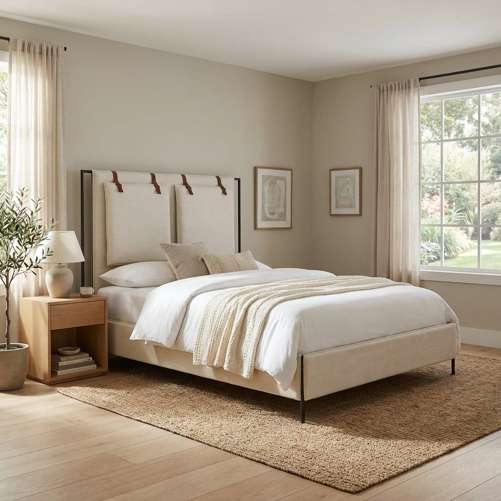 Vincenzo Upholstered Metal Bed