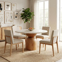 Vincenzo Outdoor Dining Table dimensions showing a 54.1-inch diameter and 30.3-inch height.