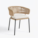 Ricky Dining Chair in Iron and Braided Rope