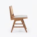 Zev Solid Wood and Rattan Upholstered Dining Chair