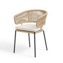 Ricky Dining Chair in Iron and Braided Rope