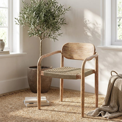 Gatlin Wooden Dining Chair with Armrests