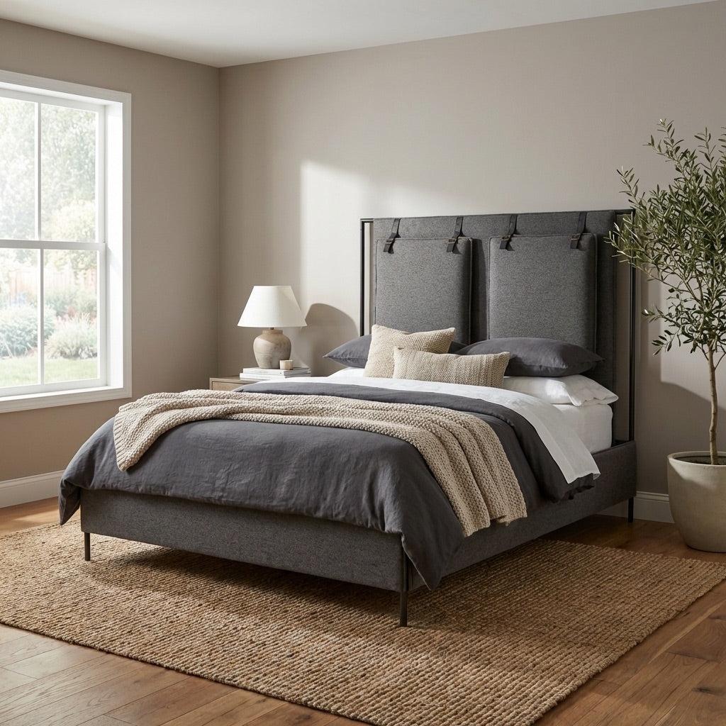 Vincenzo Upholstered Metal Bed