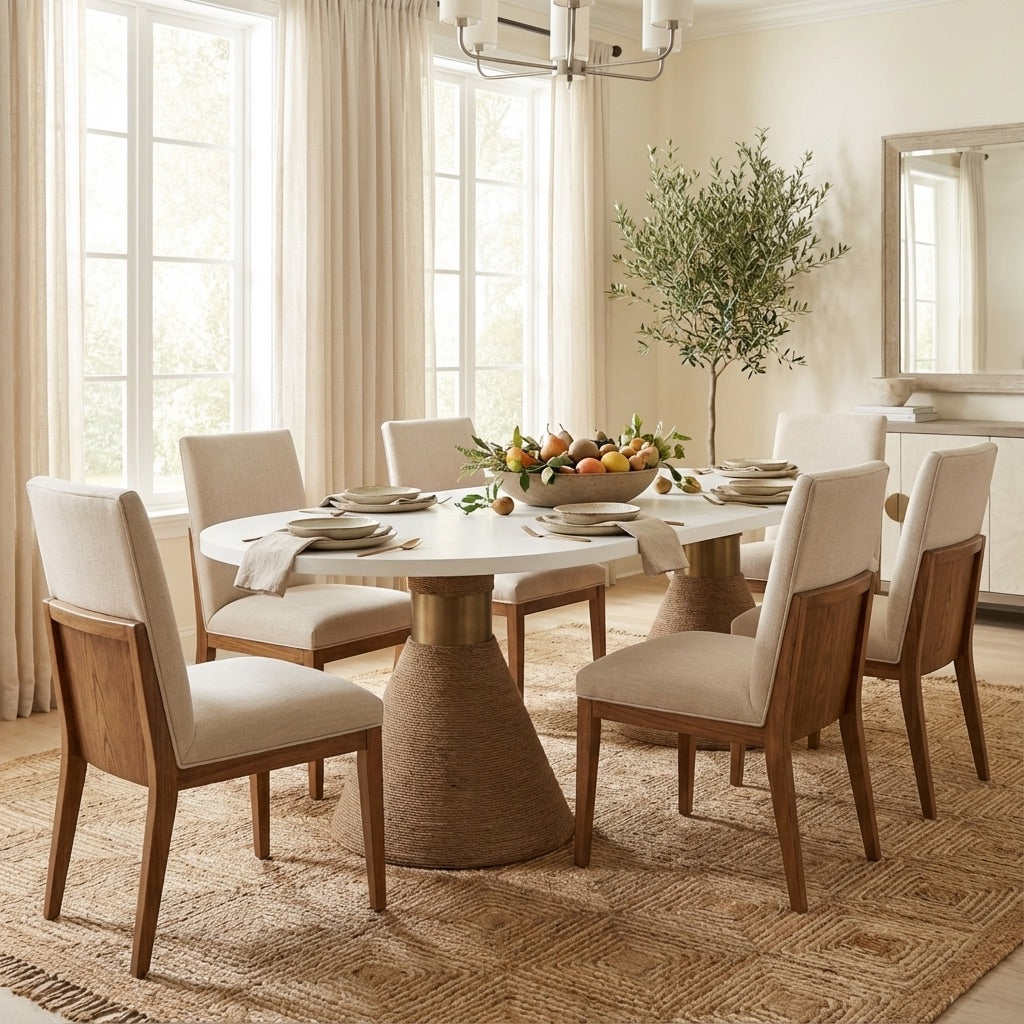 Skyler Solid Wood 8 Seater Dining Table (Oval)