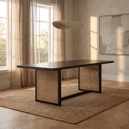 Dennis Woven Rectangle 6 Seater Dining Table