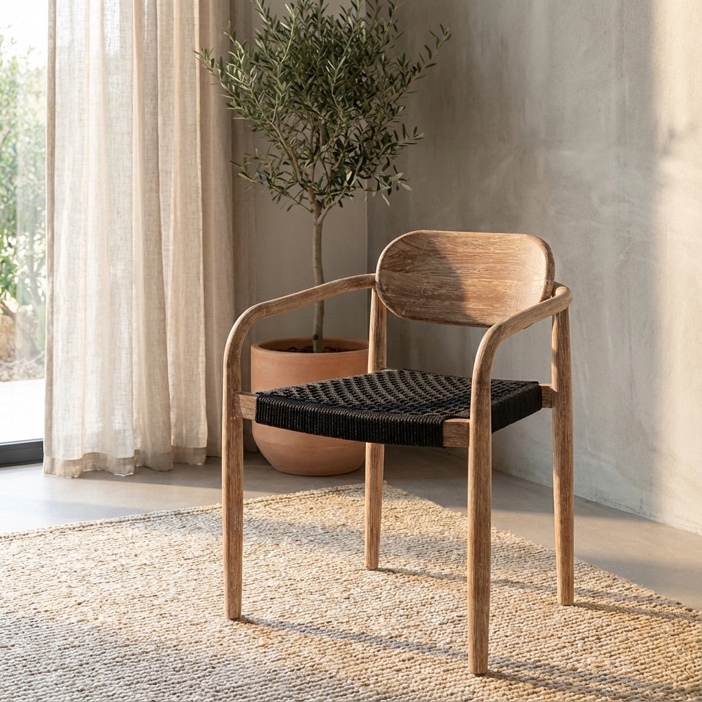 Gatlin Wooden Dining Chair with Armrests